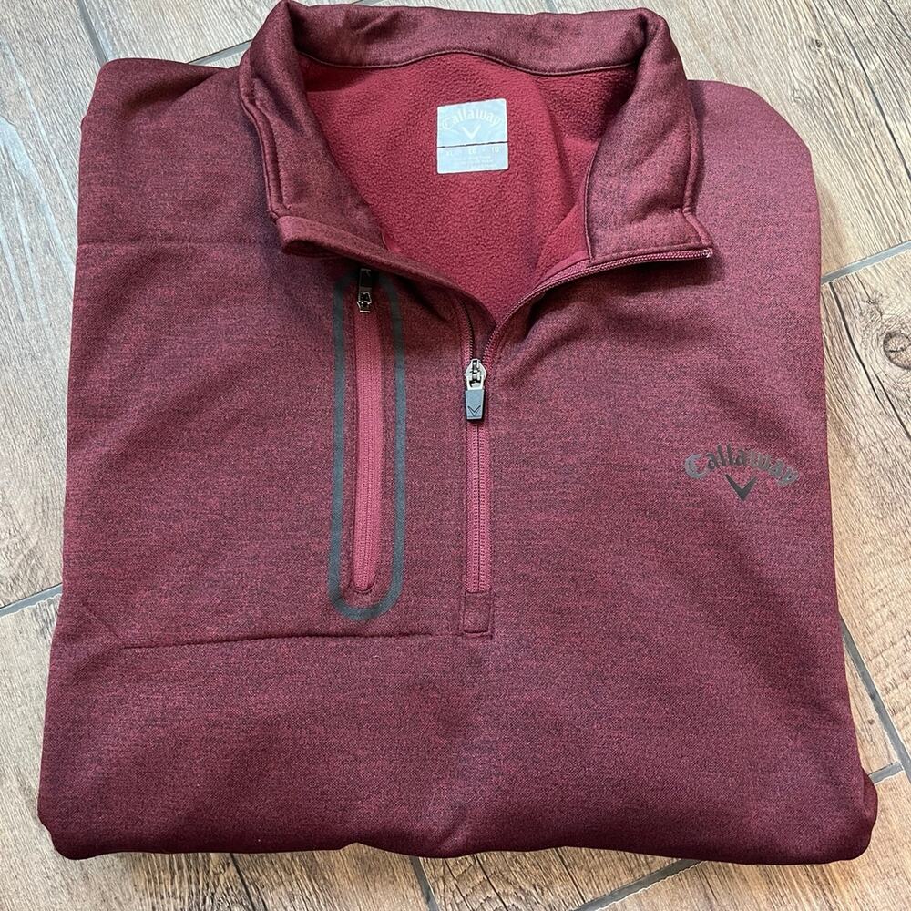 Callaway‎ Maroon 1/4 Zip Golf Pullover Sweatshirt Jacket Men’s Size XL